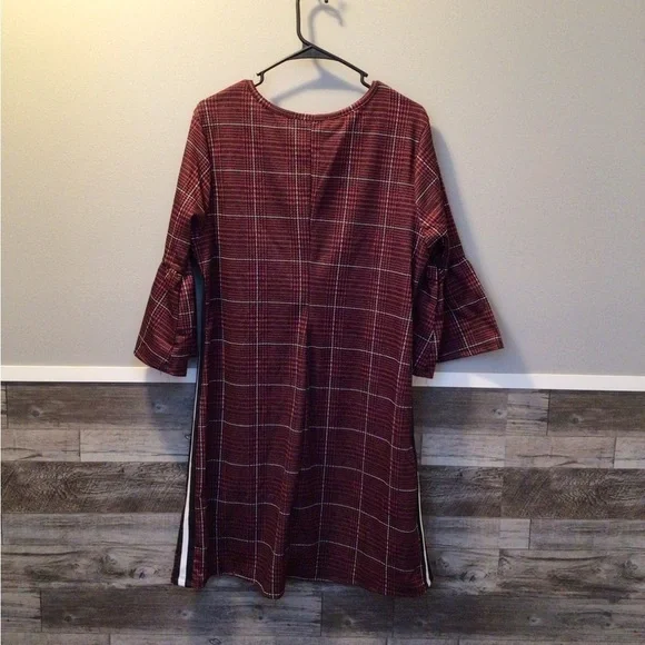 Red black 3/4 Sleeve 1x Ladies Dress (0005) - Picture 3 of 8